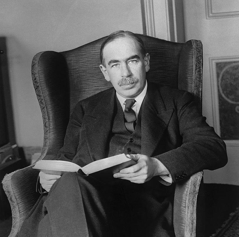 A portrait of John Maynard Keynes.